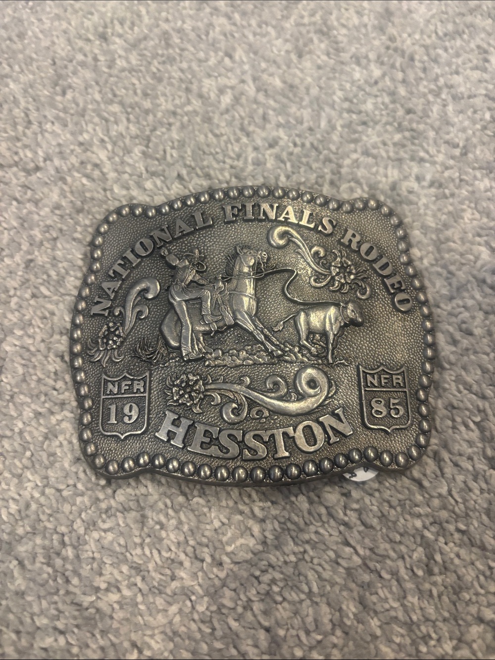 Vintage Hesston National Finals Rodeo belt buckle.